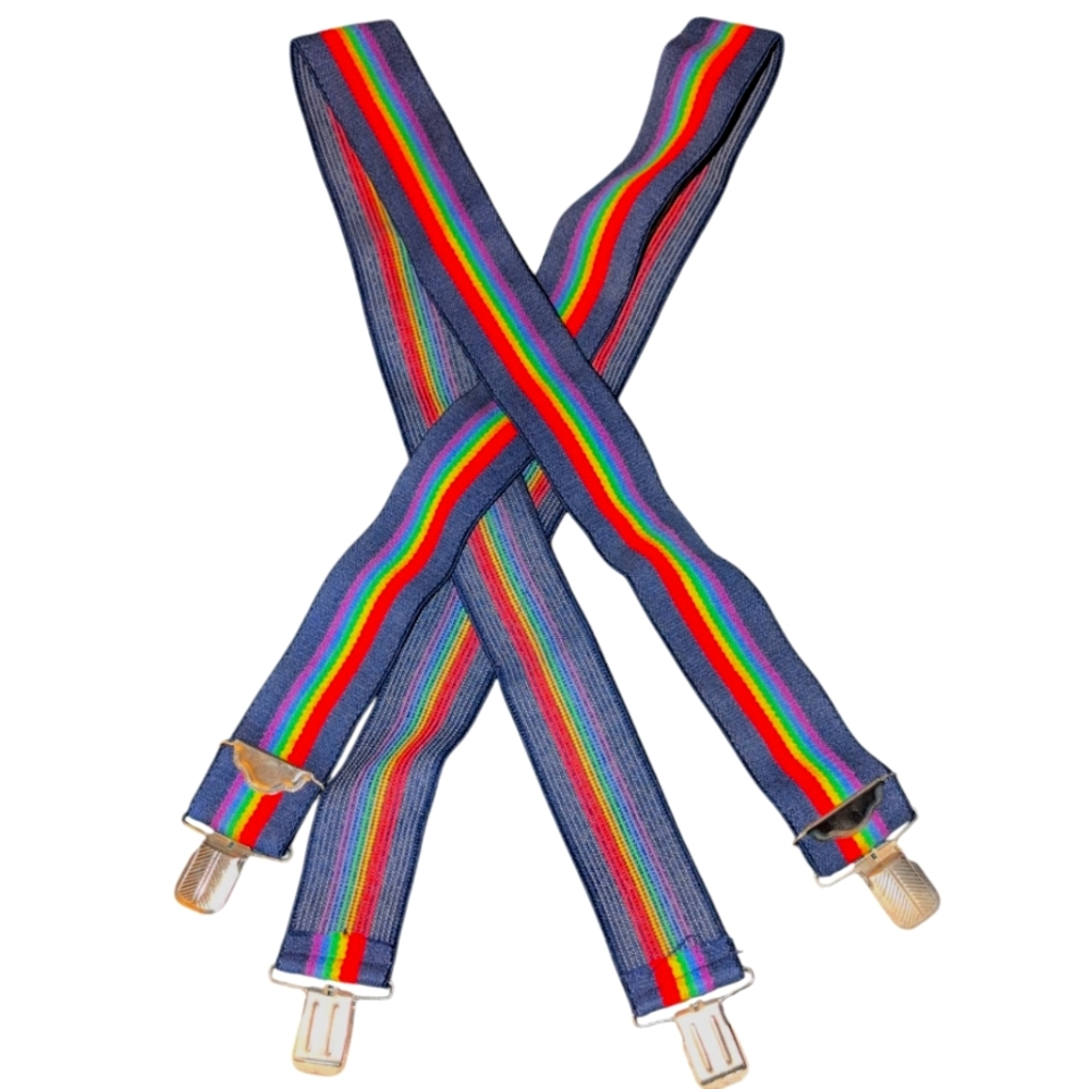 Rainbow Suspenders Elastic Stretch Adjustable